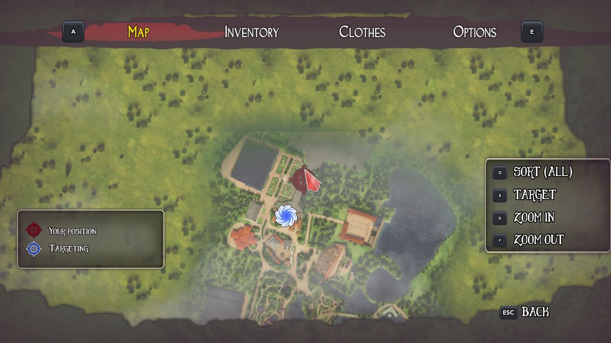 The Quest for Excalibur: Puy du Fou (Windows) screenshot: Game map while exploring the park.
