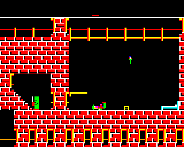 Castle Quest (BBC Micro) screenshot: Locked in Jail