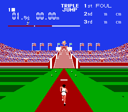 Stadium Events (NES) screenshot: Triple jump