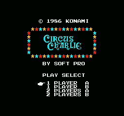 Circus Charlie (NES) screenshot: Title