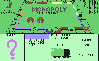 Monopoly (Commodore 64) screenshot: I hate paying tax