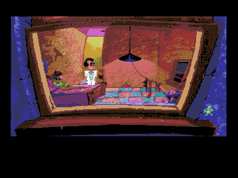 Leisure Suit Larry 1: In the Land of the Lounge Lizards (Amiga) screenshot: In the lovely lady's room