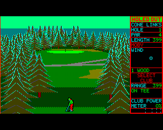 Holed Out!! (BBC Micro) screenshot: On the Tee