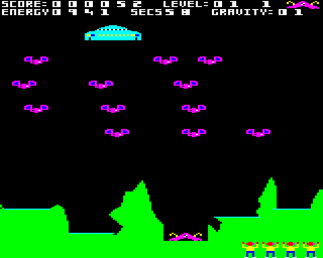 Zarm (BBC Micro) screenshot: Safe Landing