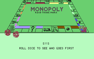Monopoly (Commodore 64) screenshot: Rolling the Dice