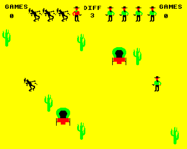 Cowboy Shootout (BBC Micro) screenshot: Cowboy Hit