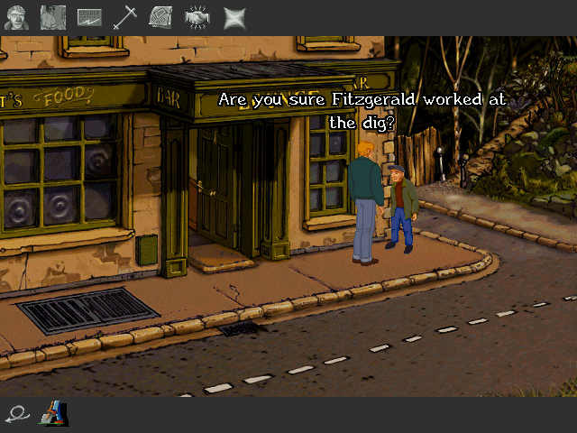 Circle of Blood (Windows) screenshot: Irish conversations... this games contains so much different accents, pretty cool!