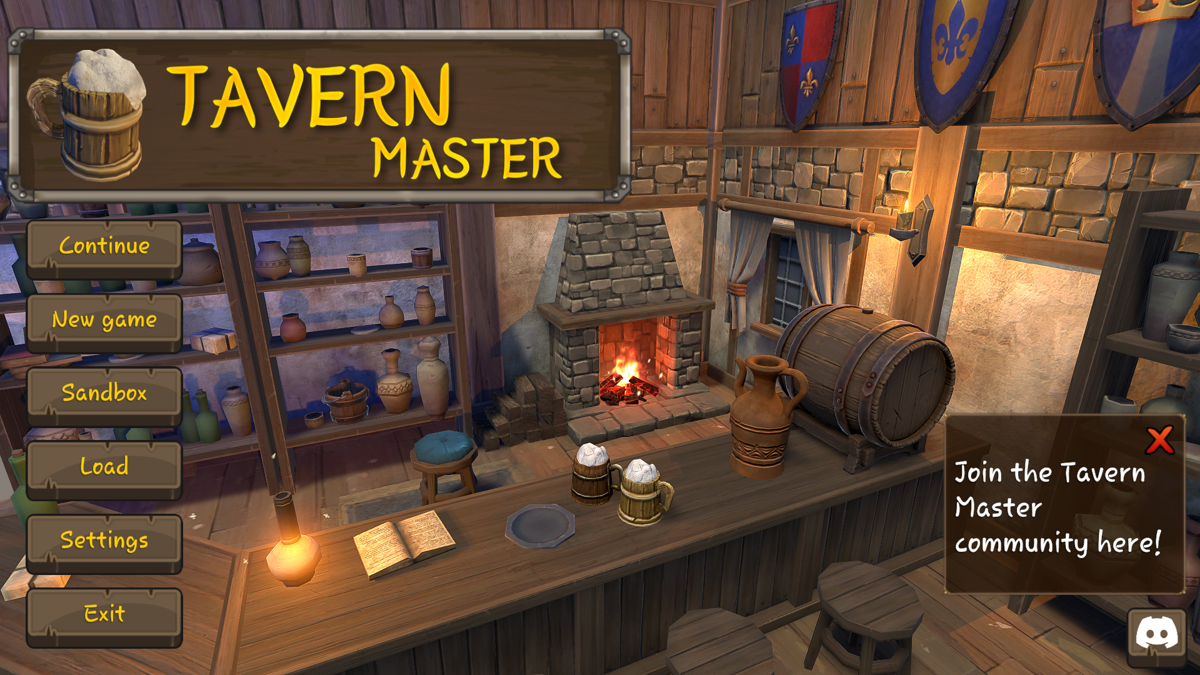 Tavern Master (Windows) screenshot: Main menu