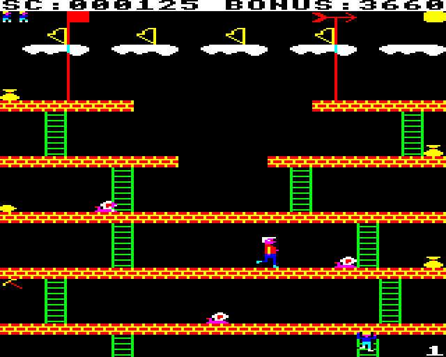 Jack and the Beanstalk (BBC Micro) screenshot: Up in the Clouds