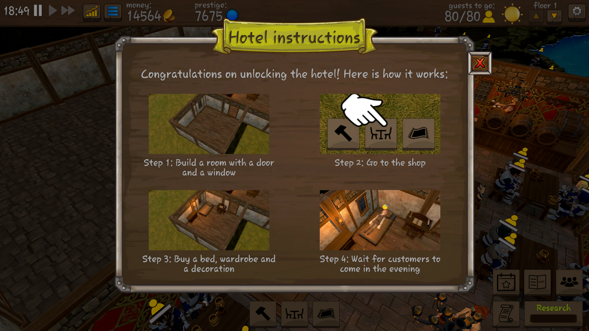 Tavern Master (Windows) screenshot: The game introduces new mechanics even in later stages, and even then they are not inherently overwhelming