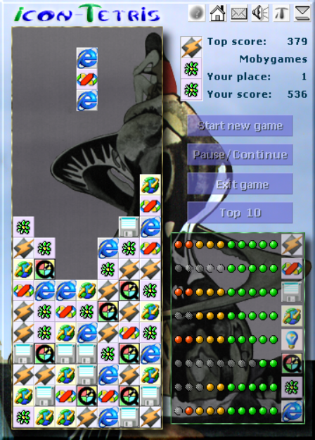 Icon Tetris (Windows) screenshot: A slightly emptier field