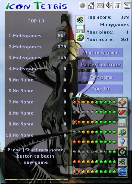 Icon Tetris (Windows) screenshot: High scores