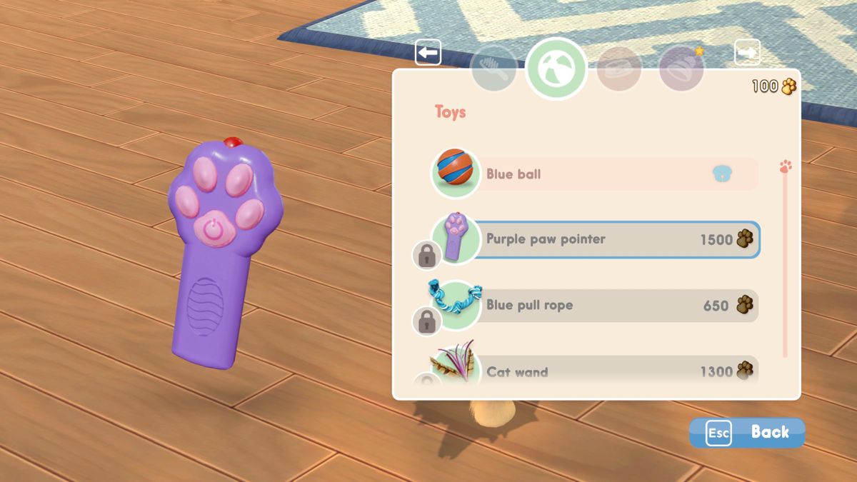 My Universe: Puppies and Kittens (Windows) screenshot: Choosing a toy to teach some tricks.