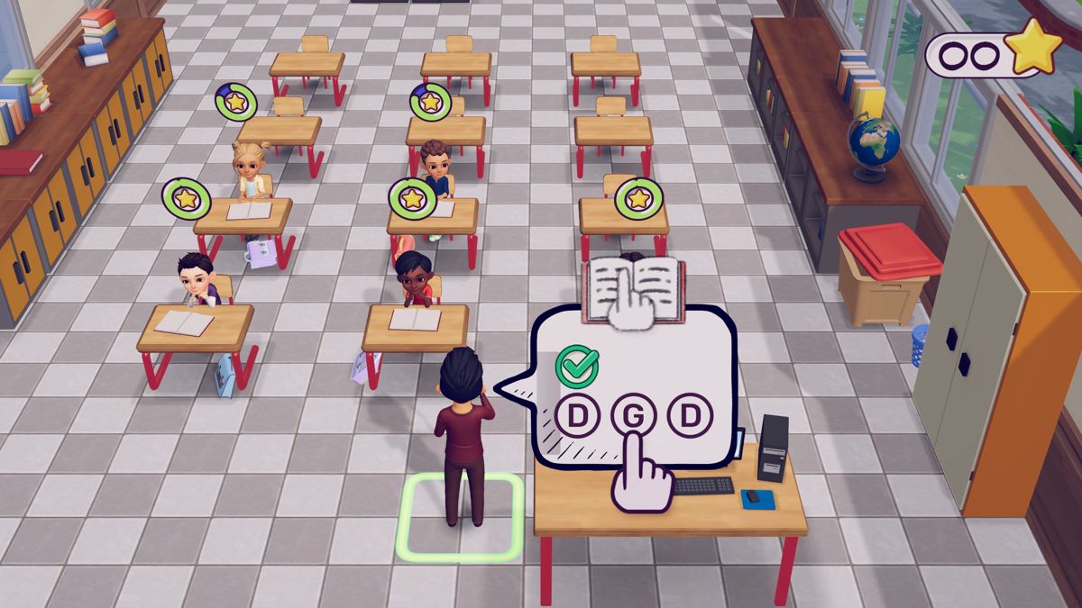 My Universe: School Teacher (Windows) screenshot: Teaching through a mini-game. (Dutch version)