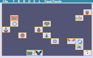 Are We There Yet? (DOS) screenshot: Some pieces for the final puzzle