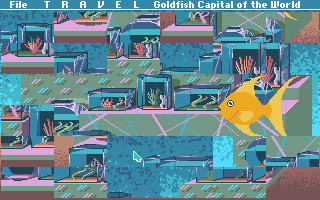 Are We There Yet? (DOS) screenshot: Goldfish Capital of the World (Jigsaw Puzzle)