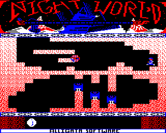 Night World (BBC Micro) screenshot: Starting in a Deep Cavern
