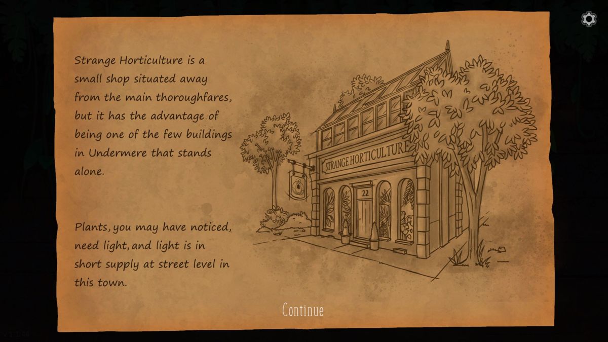 Strange Horticulture (Luna) screenshot: The game starts with a few story screens