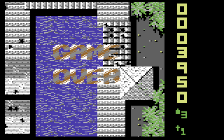Sky Shark (Commodore 64) screenshot: To no avail (European version)