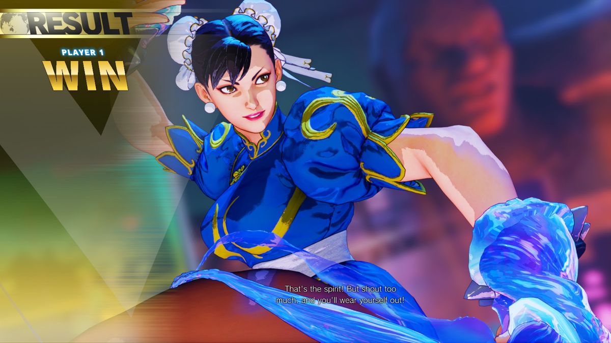 Street Fighter V (Windows) screenshot: Chun-Li wins