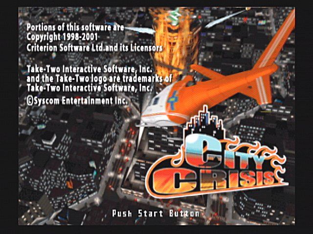 City Crisis (PlayStation 2) screenshot: Title Screen