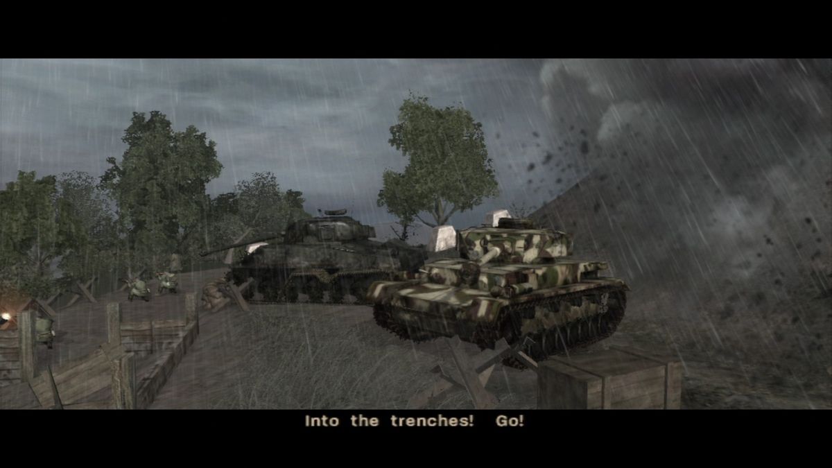 Call of Duty 3 (PlayStation 3) screenshot: Enemy tanks have broken our defenses