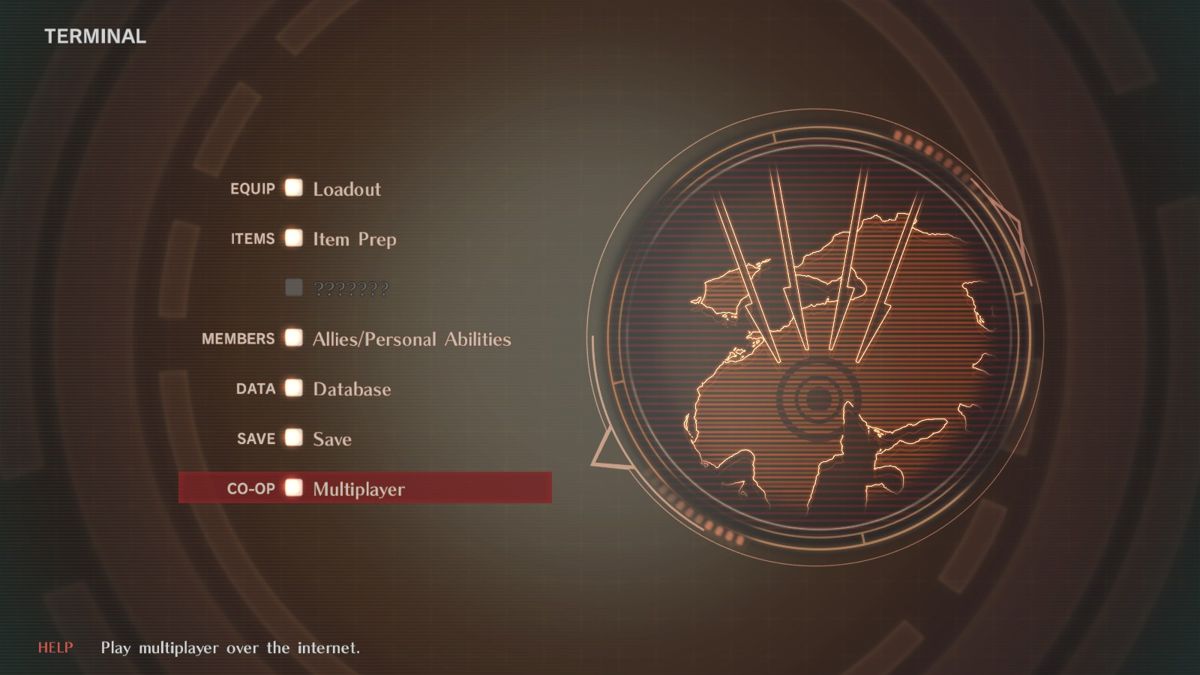 God Eater 3 (Windows) screenshot: Terminal menu