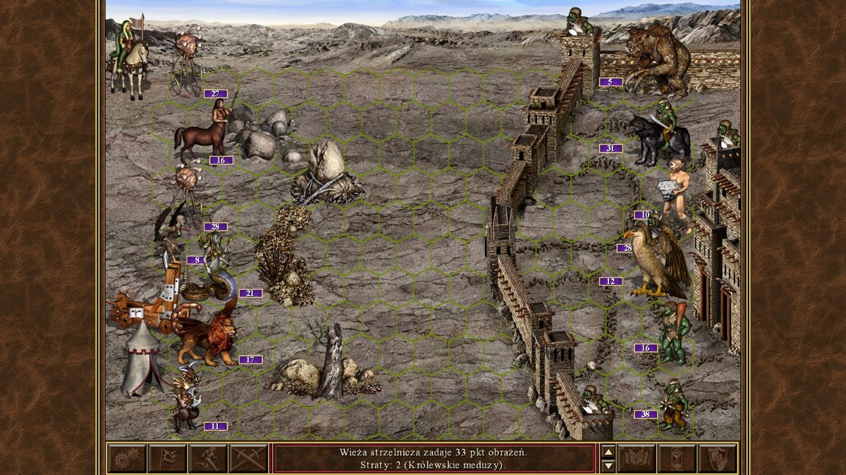 Heroes of Might & Magic III: HD Edition (Windows) screenshot: Attacker must be desperate, attacks city with a 7th level creature
