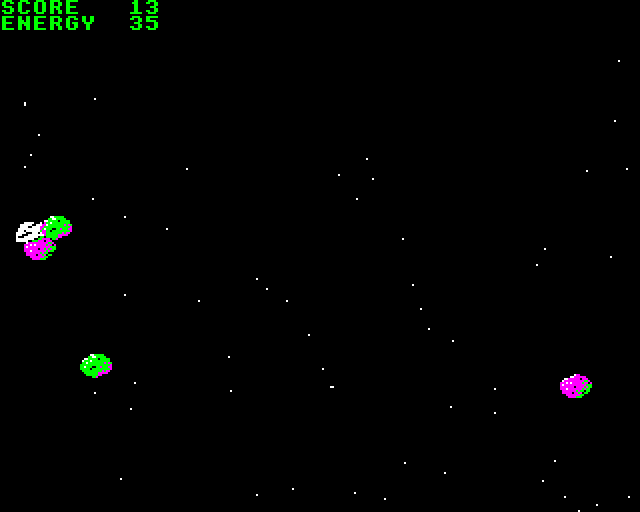 Megarok (BBC Micro) screenshot: I'm Pummeled