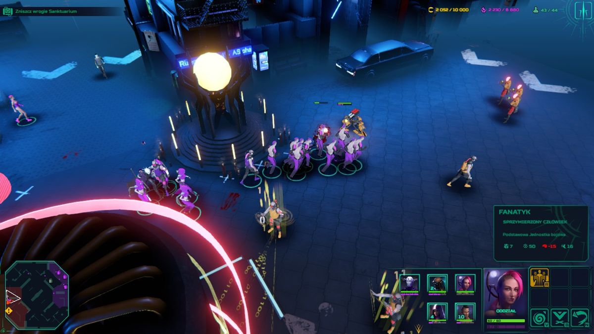 Re-Legion (Windows) screenshot: Everything is set in a quite dark cyberpunk setting