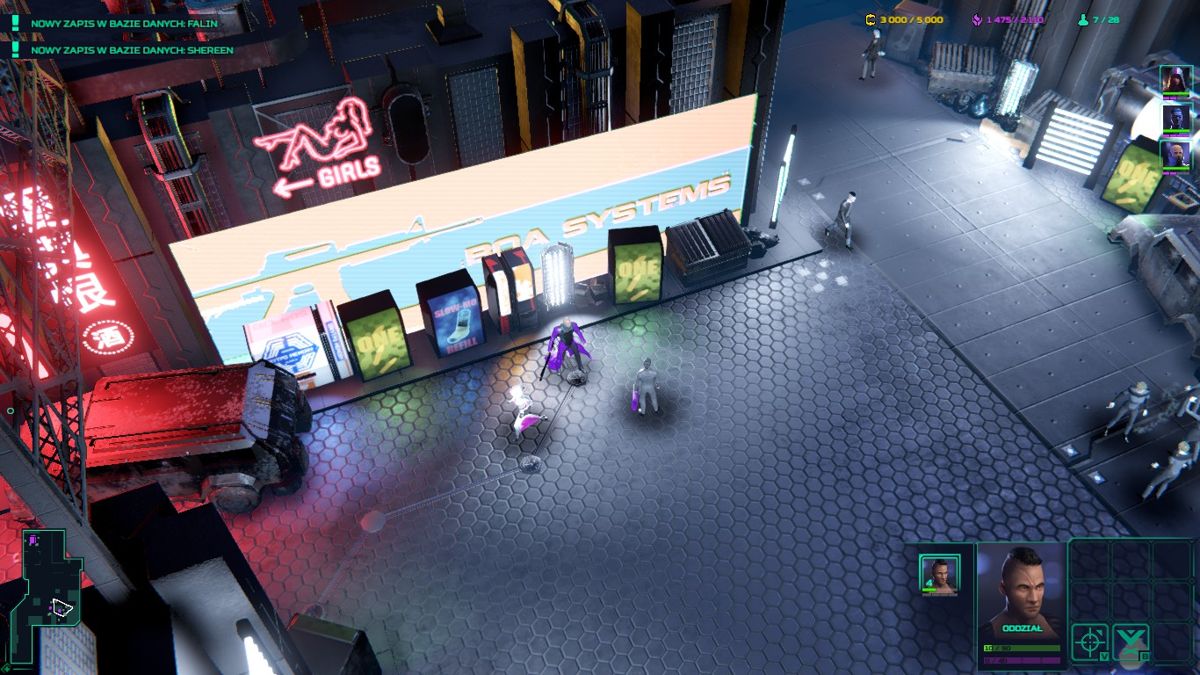 Re-Legion (Windows) screenshot: Dark, neon-lit city