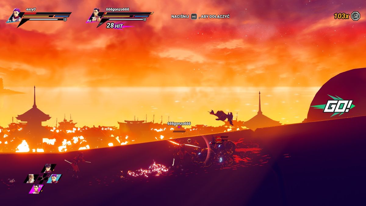 Shing! (Windows) screenshot: Fight in a sunset