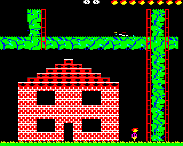 Jack Attac (BBC Micro) screenshot: Starting at my House