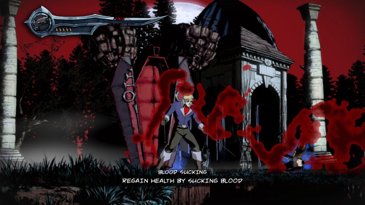 BloodRayne: Betrayal - Fresh Bites (Luna) screenshot: Rayne is not invincible, especially when I am at the controls. Here she just lost her head and collapsed in a fountain of blood