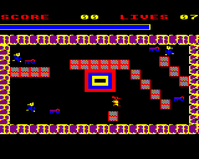 The Squeakaliser (BBC Micro) screenshot: Collecting Keys