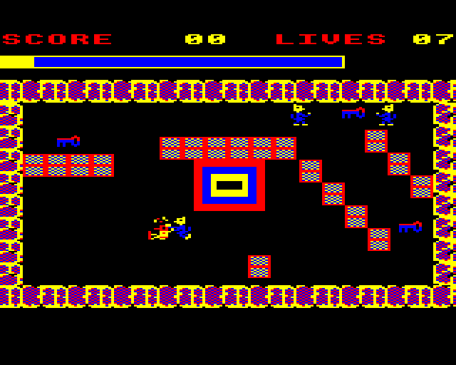 The Squeakaliser (BBC Micro) screenshot: Getting Pummeled