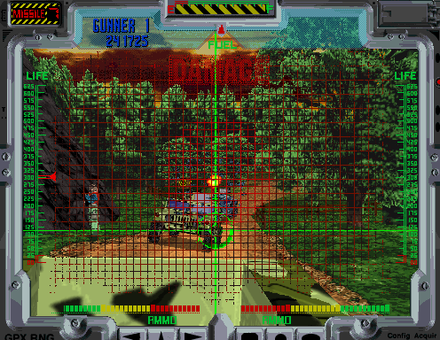 Behind... Enemy Lines (Arcade) screenshot: Taking some heavy damage