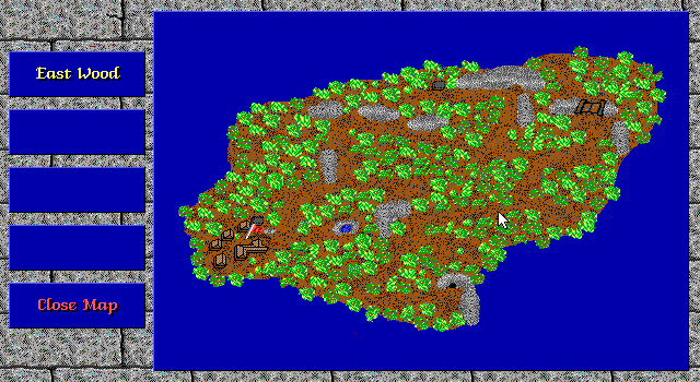 Realm of the Paladin (DOS) screenshot: Map