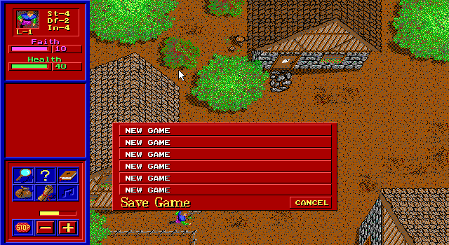 Realm of the Paladin (DOS) screenshot: Saving Game
