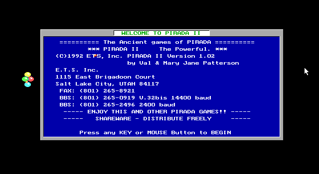 Pirada II: The Powerful (DOS) screenshot: Intro