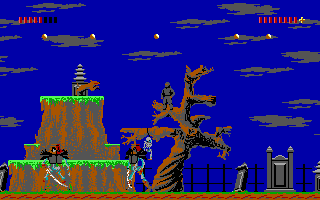 Shadow Knights (DOS) screenshot: At the graveyard