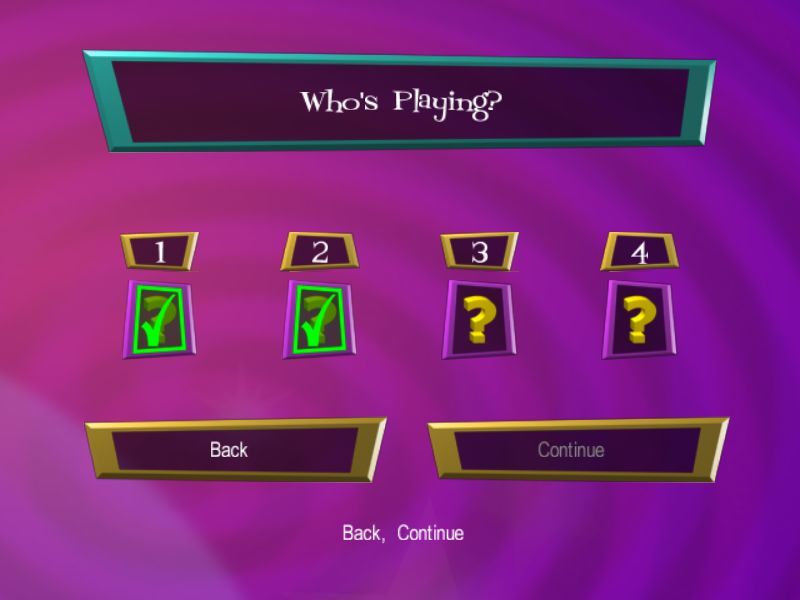 Cheggers Party Quiz (Windows) screenshot: I am playing this as a two player game