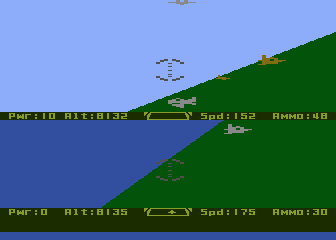 MiG Alley Ace (Atari 8-bit) screenshot: In the thick of it