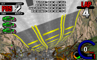 Whiplash (DOS) screenshot: Wrong Way !