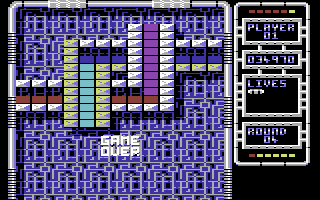 Arkanoid: Revenge of DOH (Commodore 64) screenshot: Game over!