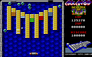 Arkanoid: Revenge of DOH (Amiga) screenshot: A tricky little level