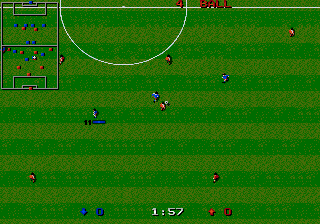 Dino Dini's Soccer (Genesis) screenshot: Attacking