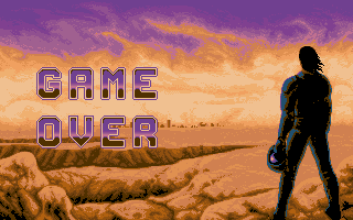 Fire & Forget II (DOS) screenshot: Game Over (VGA).