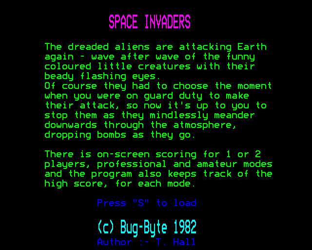 Space Invaders (1982) - Mobygames