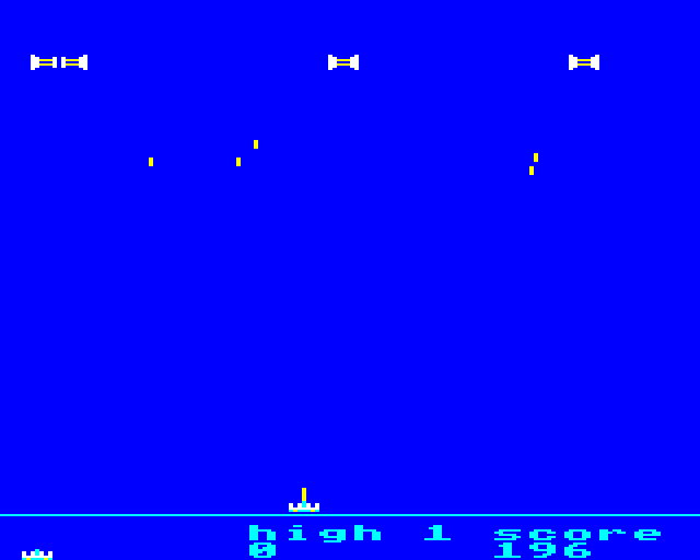 Galaxy Wars (BBC Micro) screenshot: H-Fighters Approach
